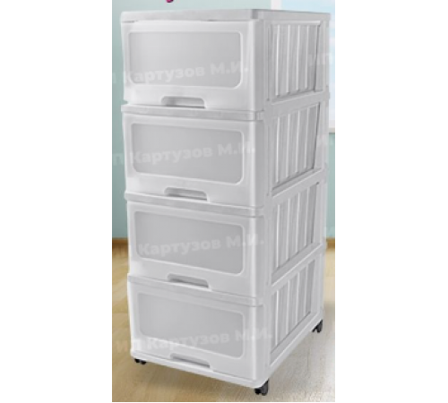 Комод Клиер 4 ящика белый (уп 1 шт) арт.04024