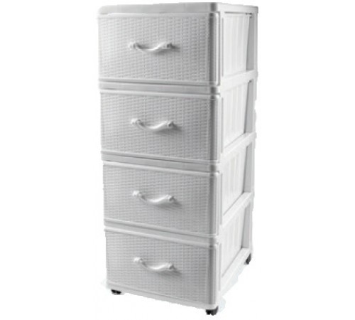 Комод Панельный 4 ящика белый (уп 1 шт) 04014