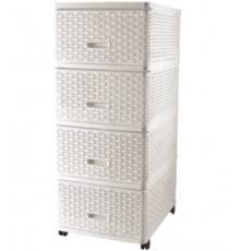 Комод ПЛЕТЕННЫЙ 4-х секционный бел. 04054