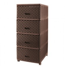 Комод ПЛЕТЕННЫЙ 4-х секционный коричневый 04054