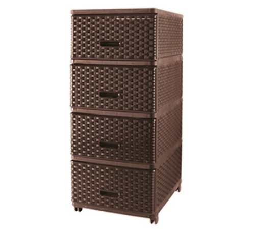 Комод ПЛЕТЕННЫЙ 4-х секционный коричневый 04054