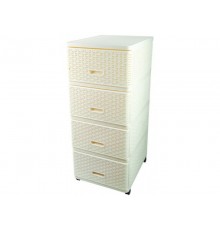 Комод ПЛЕТЕННЫЙ 4-х секционный крем. 04054