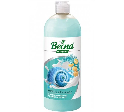 Жидкое крем-мыло ВЕСНА Ассорти морские минералы и соевое молочко 850г 5237