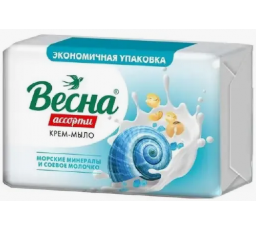 Крем-мыло ВЕСНА Ассорти морские минералы и соевое молочко 300 г (24/уп) арт 6215