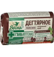 Натуральное мыло "ВЕСНА Главаптека" дегтярное 90г  арт.1784  (72/уп)