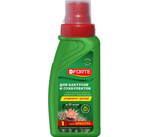 Bona Forte Красота Жидкое минеральное удобрение Для кактусов, флакон 285мл/20