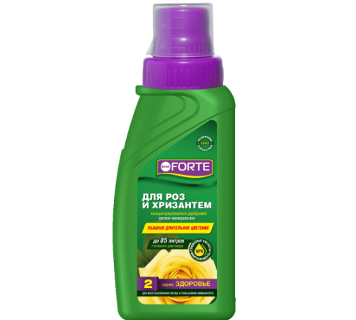 Bona Forte Здоровье Жидкое органо-минеральное удобрение Для роз и хризантем, флакон 285мл/20