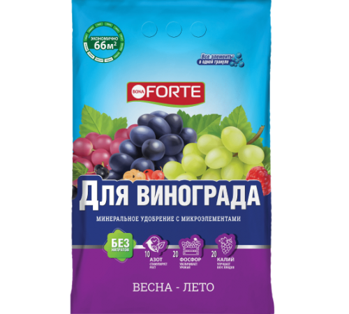 Bona Forte Удобрение комплексное гранулированное с микроэлементами Для винограда, пакет 2 кг/ 8