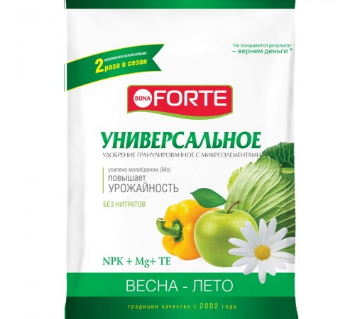 Bona Forte Удобрение комплексное гранулированное с микроэлементами Универсальное весна-лето, 4,5кг