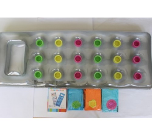 Матрас надувной пляжный верх прозрачный с цвет вставками №1297-20 4цв. (183*68)см