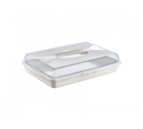 Тортница прямоугольная крем (18шт)  30307