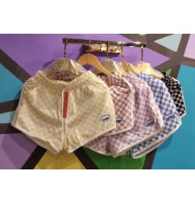 Шорты женские N17 ассорти клетка (S-3XL)  12/уп