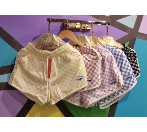 Шорты женские N17 ассорти клетка (S-3XL)  12/уп