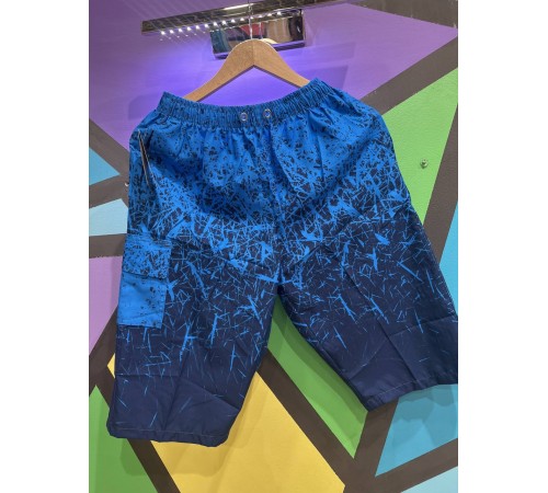 Шорты мужские арт.7721 принт XL-5XL синие ассорти 5/уп