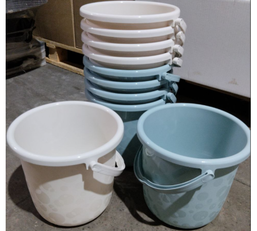 Ведро Люкс 6л в коробке (бирюзовый и молочный) 1/10 арт ЭП 344883