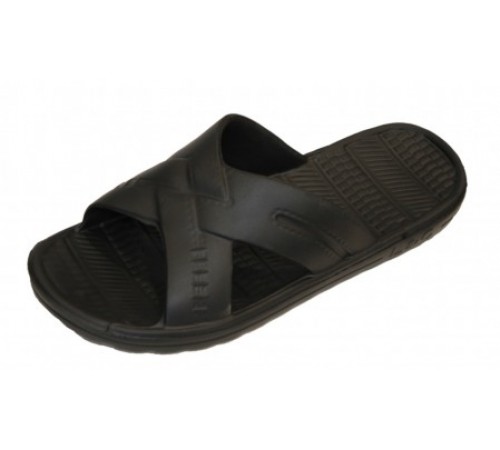 Мужские шлепанцы черные арт 073 (40-45р)  (12шт/уп)