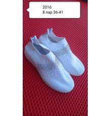 Кроссовки Женские арт. 2016 Белые  (рр.36-41) 8/уп