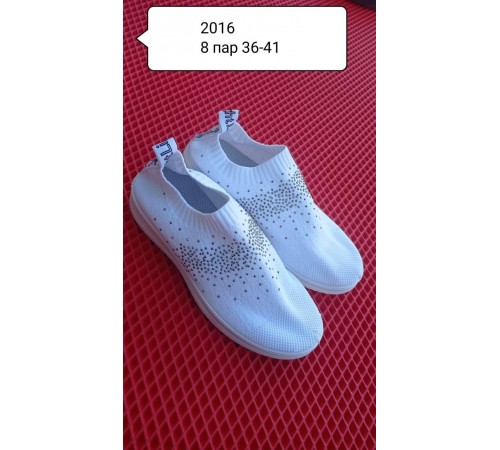 Кроссовки Женские арт. 2016 Белые  (рр.36-41) 8/уп