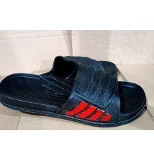 Мужские шлепанцы черно-красные открытые  арт 1024 (40-45р)  (8шт/уп)