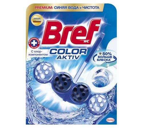 Блок д/унитаза Бреф ЦВЕТНАЯ ВОДА с Хлор-компонент 50г *10*1620