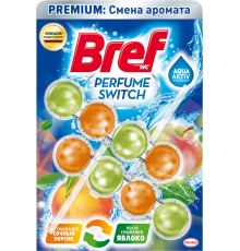 Блок д/унитаза Бреф ДВОЙНЫЕ ПРЕМИУМ Парфюм. Персик - Яблоко 50г 1/10