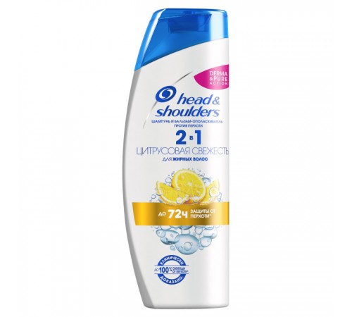 Шампунь Head & Shoulders 400мл Цитрусовая свежесть 2 в 1 д/жирных волос *6/48