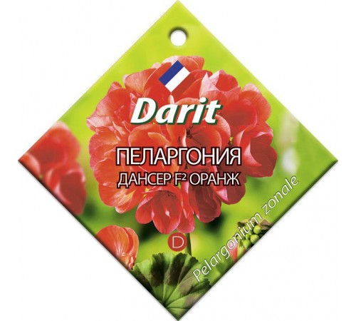 Пеларгония Дансер Оранж F2, семена Дарит 4шт (500) арт. 84375 (10/уп)