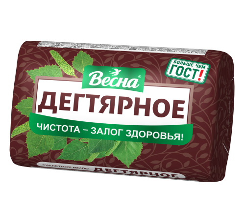Мыло туалетное твердое "ВЕСНА" дегтярное, 90 г. арт.6260
