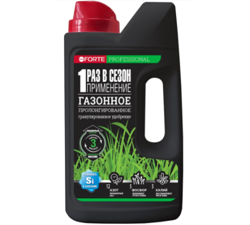 Bona Forte Удобрение гранулированное пролонгированное Газонное с биодоступным кремнием ШЕЙКЕР 1кг