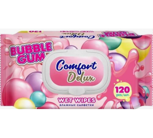 Салфетки влажные Comfort Delux №120 Bubble Gum очищающие универс. с пл.кл. 1/16шт арт.72463
