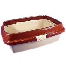 Туалет для кошек бол.  с бортом молочный-кофейный (уп. 20) арт 237