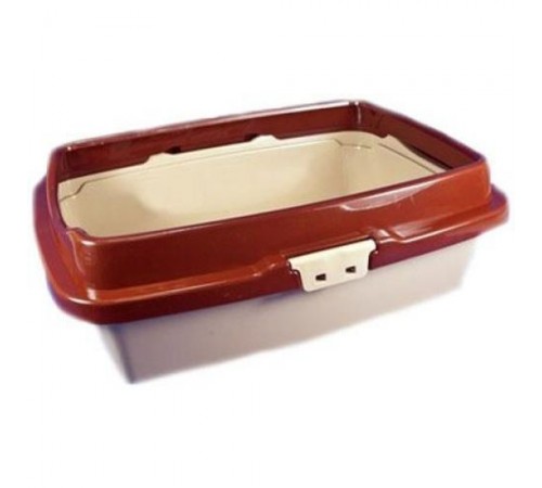 Туалет для кошек бол.  с бортом молочный-кофейный (уп. 20) арт 237