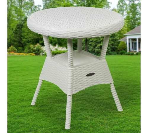 Стол круглый RATTAN Ola Dom (белый) 700/700/720мм ЭП 442356