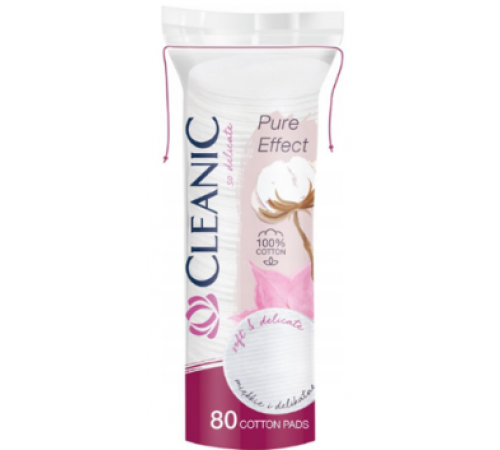 CLEANIC Ватные диски Pure Effect п/э с веревочкой 80шт