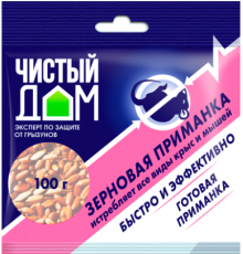 Чистый дом Зерновая приманка от крыс и мышей 100г