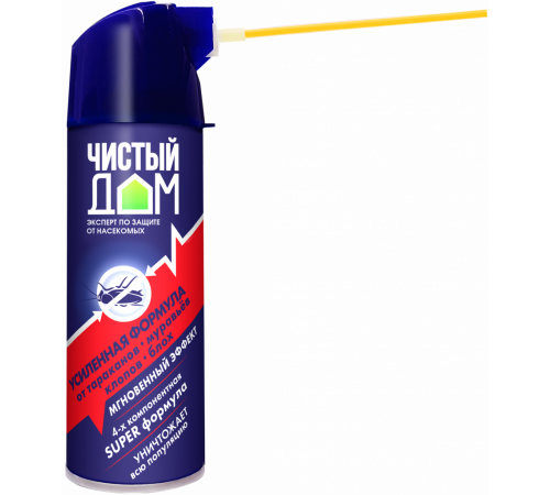 Аэрозоль от ползающих насекомых УСИЛЕННОЙ ФОРМУЛЫ Чистый Дом 400мл 24шт/кор арт.02-856