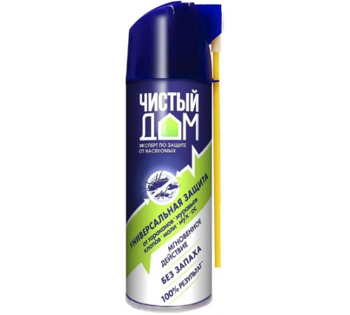 Аэрозоль Универсальный от насекомых с двойным распылением 150мл Чистый Дом 24шт/кор арт.02-921