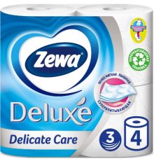 ZEWA Deluxe Туалетная бумага 3-слойная Белая 4шт