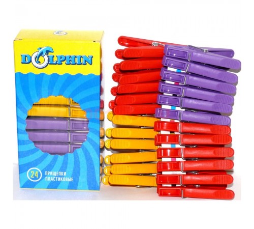 Прищепка Дельфин (Крокодил) Оригинал (24шт/уп) ЦЕНА ЗА УПАКОВКУ (50уп/меш.)