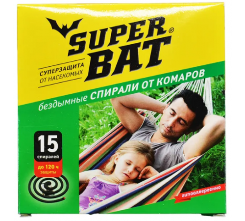 SuperBAT Спирали Зеленые 10шт, 60 шт./кор. 01-008