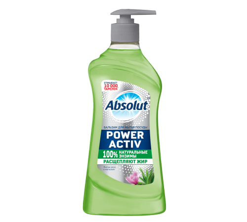 Моющее средство д/посуды бальзам «Absolut» Power Activ листья алоэ и магнолия, 500 г 12/к 9120