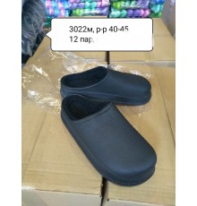 Галоши Мужские (сабо) черные мех арт. 3022м 40-45рр (12шт/уп)