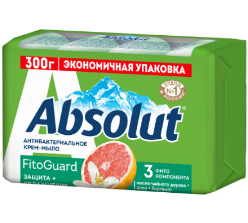 Мыло туалетное твердое 'ABSOLUT FitoGuard " Грейпфрут и бергамот 4*75г 24/кор арт 6275