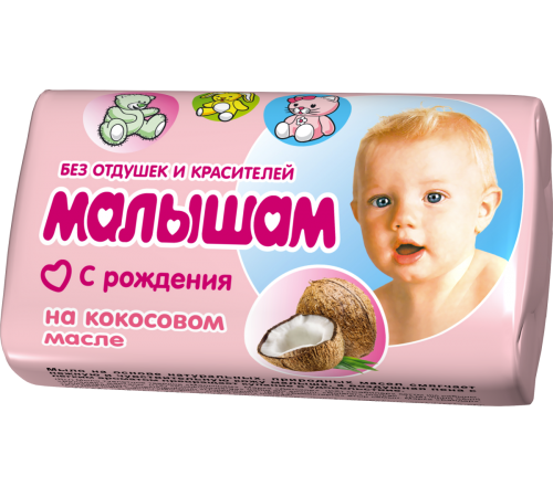Мыло детское Малышам с кокосовым маслом, 90 г. (72/уп) 6278