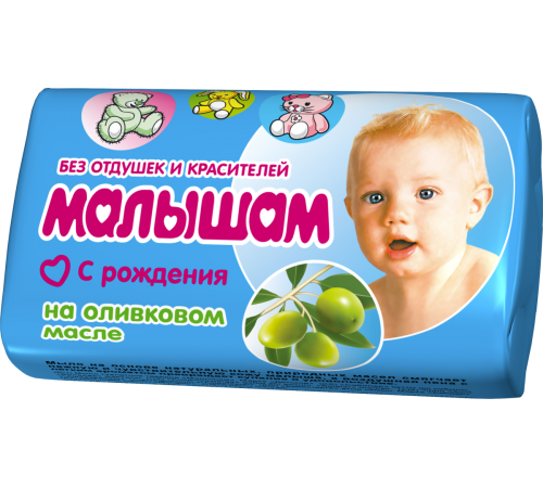 Мыло детское Малышам с оливковым  маслом, 90 г. (72/уп) арт 6279