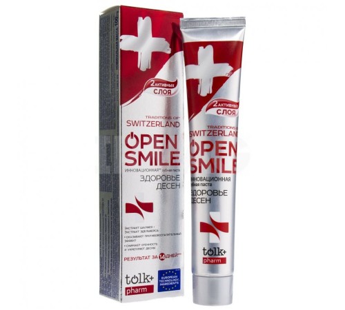 Зубная паста TOLK Open smile инновацион TRADITIONS OF SWITZERLAND 100г в пенал 36/к 8065/1