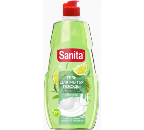 Sanita Жидкость д/посуды Матча+лайм 450г (10шт в кор)*