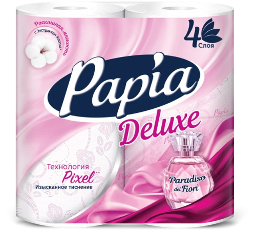 Papia Deluxe Paradiso dei Fiori Туалетная бумага 4-слойная 4шт