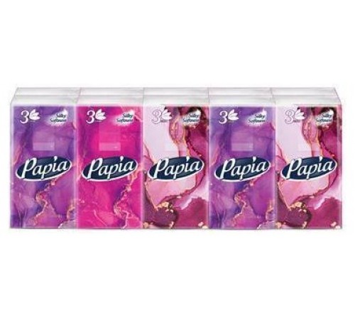 Papia Платочки носовые 3-слойные 10шт (Спайка10шт)