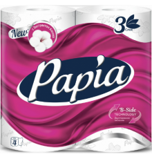 Papia Туалетная бумага Таинственный сад 3-слойная 4шт